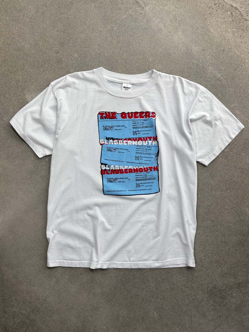 Vintage 1995 The Queers Blabbermouth Lookout Records T-Shirt - XL